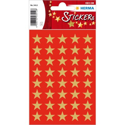 Herma DECOR Sticker STERNE 5-ZACKIG, GOLD Ø13 mm