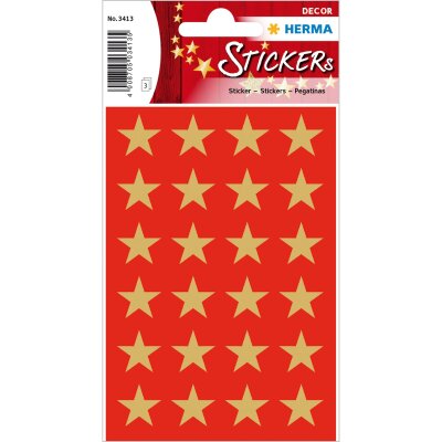 Herma Sticker DECOR Weihnachten Sterne gold Ø 15 mm 3 Bl