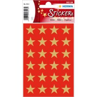 Herma DECOR Sticker STERNE 5-ZACKIG, GOLD Ø15 mm