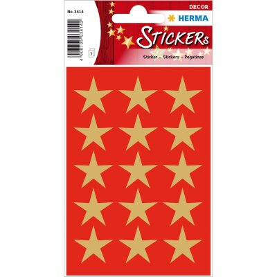 Herma Sticker DECOR Weihnachten Sterne gold Ø 22 mm 3 Bl