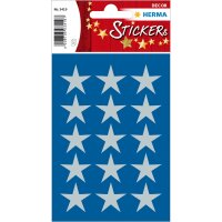 Herma Sticker DECOR Weihnachten Sterne silber Ø 22 mm 3 Bl