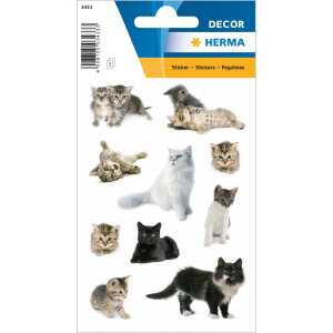 Herma Sticker DECOR Tiere Katzenfotos 3 Bl 4008705034333