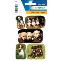 Herma Sticker DECOR Tiere Hundewelpenfotos 3 Bl