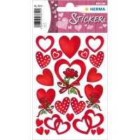 Herma Sticker DECOR Love Herzen und Rosen 3 Bl