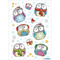 Herma Sticker MAGIC Weihnachten Winter Eulen Wackelaugen 1 Bl