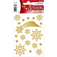 Herma MAGIC Sticker WEIHN. STERNE + SCHWEIF, GLITTERY