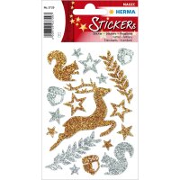 Herma MAGIC Sticker WEIHN. WALDTIERE, GLITTERY