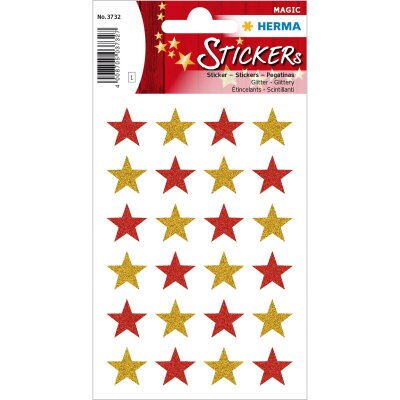 Herma MAGIC Sticker WEIHN. STERNE, GLITTERY