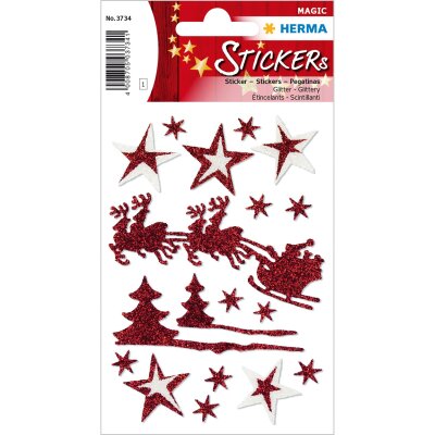 Herma Sticker MAGIC Weihnachten Schlittenfahrt glittery 1 Bl