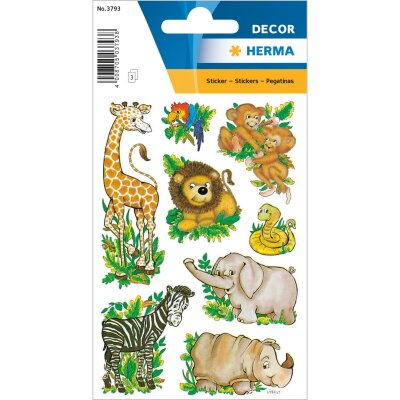 Herma Sticker DECOR Tiere Dschungeltiere 3 Bl