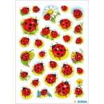 Herma Sticker DECOR Tiere Marienkäfer und Blume 3 Bl