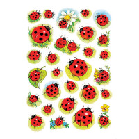 Herma Sticker DECOR Tiere Marienkäfer und Blume 3 Bl