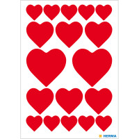 Herma Sticker DECOR Love Herzen rot 3 Bl