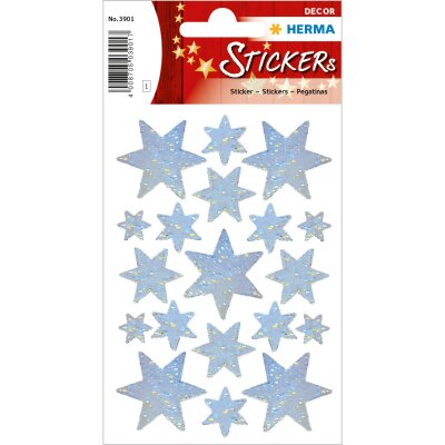 Herma Sticker DECOR Weihnachten Sterne Holografie silber 1 Bl