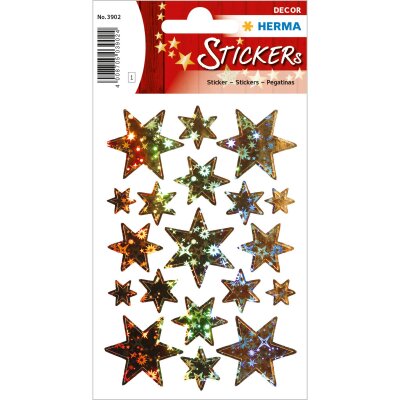 Herma Sticker DECOR Weihnachten Sterne Holografie gold 1 Bl