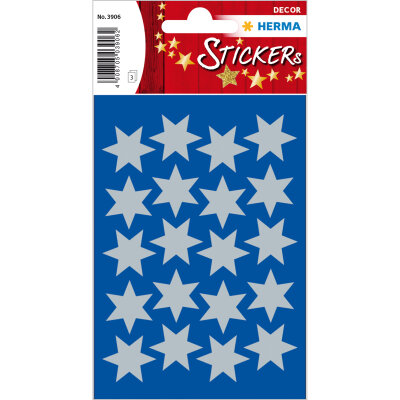 Herma Sticker DECOR Weihnachten Sterne silber Ø 21 mm 3 Bl