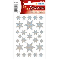 Herma DECOR Sticker STERNE SILBER, HOLOGRAPHIEFOLIE