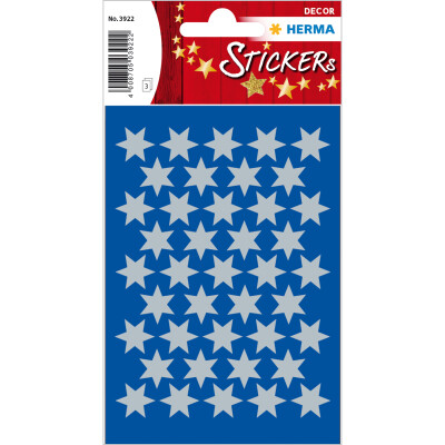 Herma Sticker DECOR Weihnachten Sterne silber Ø 14 mm 3 Bl