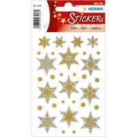 Herma DECOR Sticker STERNE SILBER&GOLD, HOLOGRAPHIEFOL