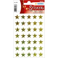 Herma Sticker Sterne 5-zackig, gold, Prismaticfolie,...