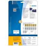 Herma Etiketten permanent 63,5 x 29,6 mm Folie silber 25 Bl 525 Etik.