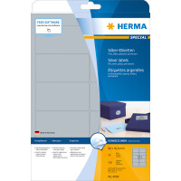 Herma Etiketten permanent haftend 96 x 50,8 mm Folie silber wetterfest 25 Bl 250 Etik. LaserCopy