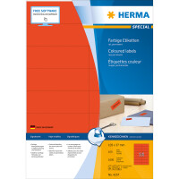 Herma Etiketten permanent haftend 105 x 37 mm rot 100 Bl 1600 Etik. LaserInkCopy