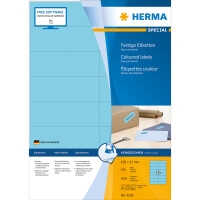 Herma Etiketten permanent haftend 105 x 37 mm blau 100 Bl 1600 Etik. LaserInkCopy