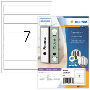 Herma Ordnerrückenschilder permanent 192 x 38 mm weiss 100 Bl 700 Etik