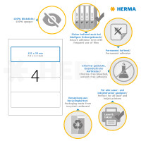 Herma Ordnerrückenschilder permanent haftend 192 x 59 mm weiss 100 Bl 400 Etik. LaserInkCopy