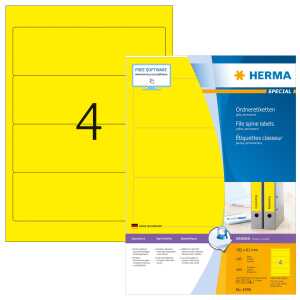 Herma Ordnerrückenschilder permanent 192 x 61 mm gelb 100 Bl 400 Etik.