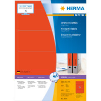 Herma Ordnerrückenschilder permanent haftend 192 x 61 mm rot 100 Bl 400 Etik. LaserInkCopy