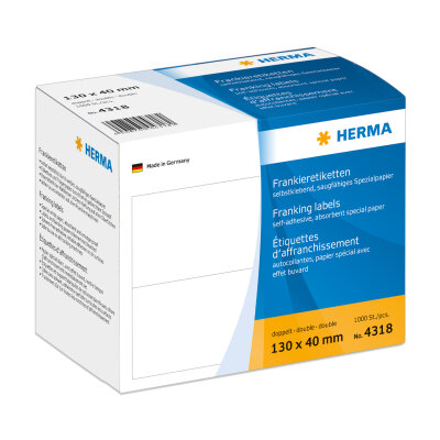 Herma FRANKIERETIKETTEN DOPPEL 130x40 1000 St.