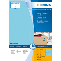 Herma Etiketten permanent haftend 105 x 148 mm blau 100 Bl 400 Etik. LaserInkCopy