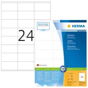 Herma Etiketten permanent 70 x 36 mm weiss PREMIUM 500 Bl 2000 Etik.