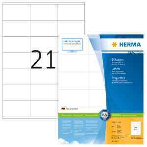Herma Etiketten permanent 70 x 42 mm weiss PREMIUM 500 Bl 10500 Etik.
