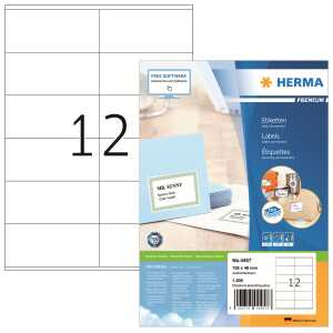 Herma Etiketten permanent 105 x 48 mm weiss PREMIUM 100 Bl 1200 Etik.