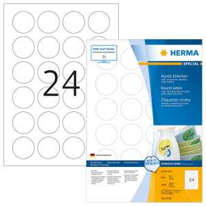 Herma Etiketten ablösbar Ø 40 mm weiss 100 Bl 2400 Etik. LaserInkCopy