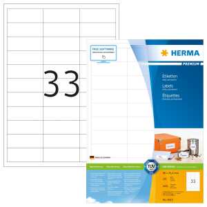 Herma Etiketten permanent 66 x 25,4 mm weiss PREMIUM 200 Bl 600 Etik.