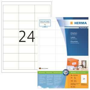 Herma Etiketten permanent 66 x 33,8 mm weiss PREMIUM 200 Bl 800 Etik.