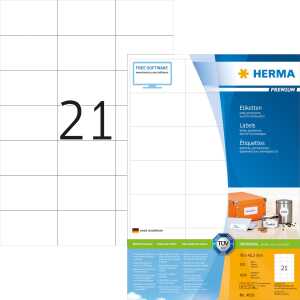Herma Etiketten permanent 70 x 42,3 mm weiss PREMIUM 200 Bl 4200 Etik.