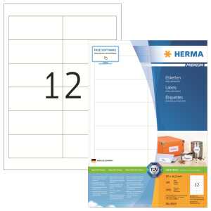Herma Etiketten permanent 97 x 42,3 mm weiss PREMIUM 200 Bl 2400 Etik.