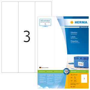 PREMIUM Etiketten A4, 70 x 297 mm, weiß, permanent haftend