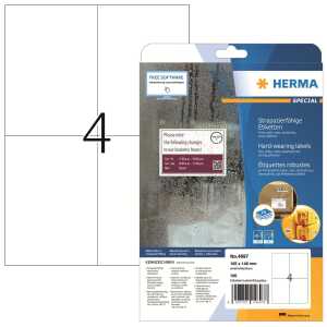HERMA Folienetikett SPECIAL 105 x 148 mm (B x H) weiß 100 Etik./Pack.