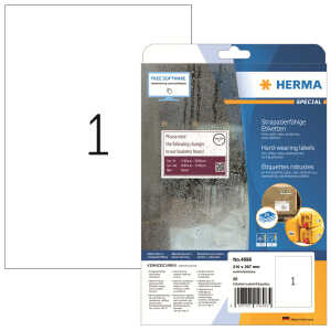 HERMA Folienetikett SPECIAL 210 x 297 mm (B x H) weiß 25 Etik./Pack.