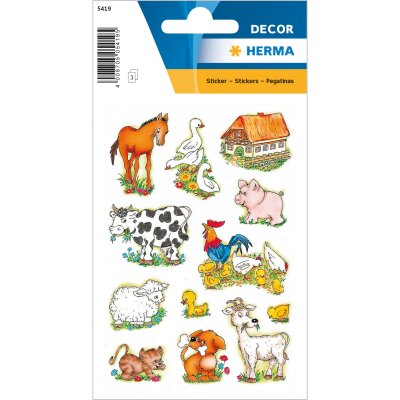 Herma Sticker DECOR Tiere Bauernhoftiere 3 Bl