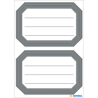 Herma Schuletiketten 82 x 55 mm grau liniert 6 Bl 12 Etik.