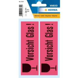 Herma Etiketten permanent 39 x 118 mm Vorsicht Glas 10 Etik.