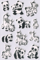 Herma Sticker MAGIC Tiere Panda- und Zebrafamilien 1 Bl