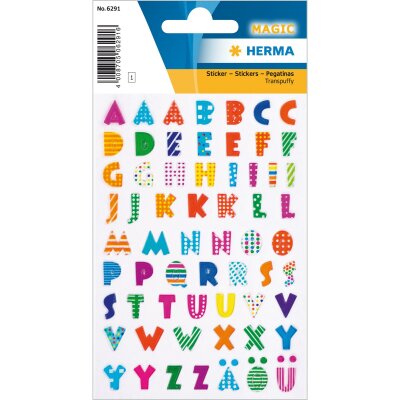 Herma MAGIC Sticker BUCHSTABEN, TRANSPUFFY